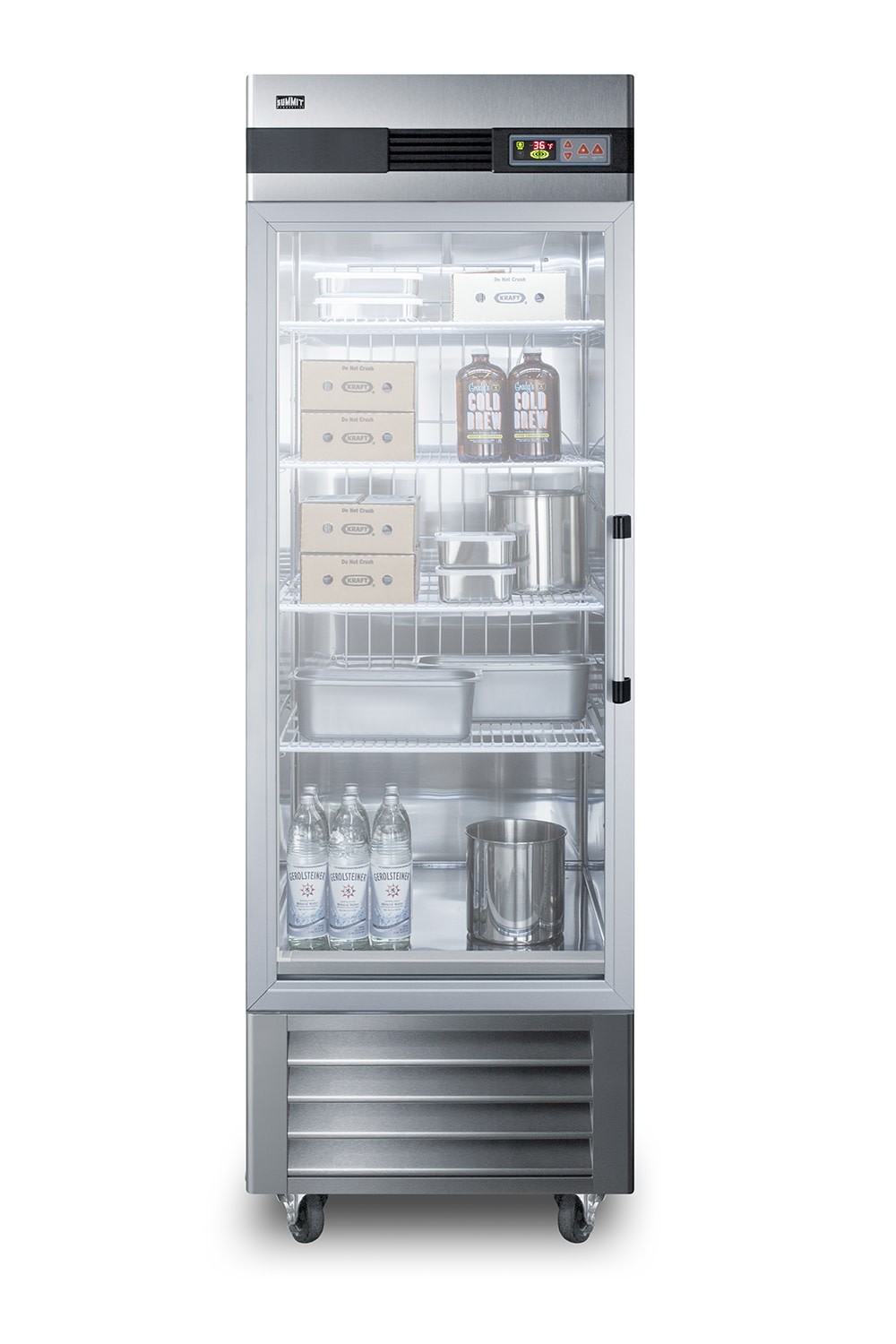 Summit SCR23GLH 28″W 23 Cu. Ft. Commercial Reach-In Refrigerator – Stainless