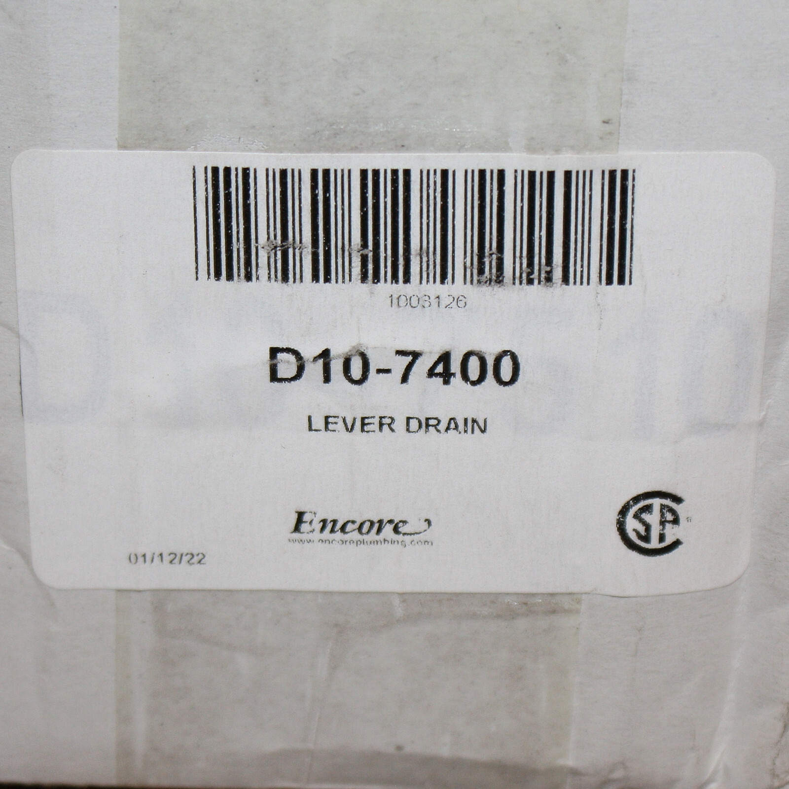 Encore Lever Drain Assembly D10-7400, 1-1/2″ Pipe, Nickel Plated Stainless Brass