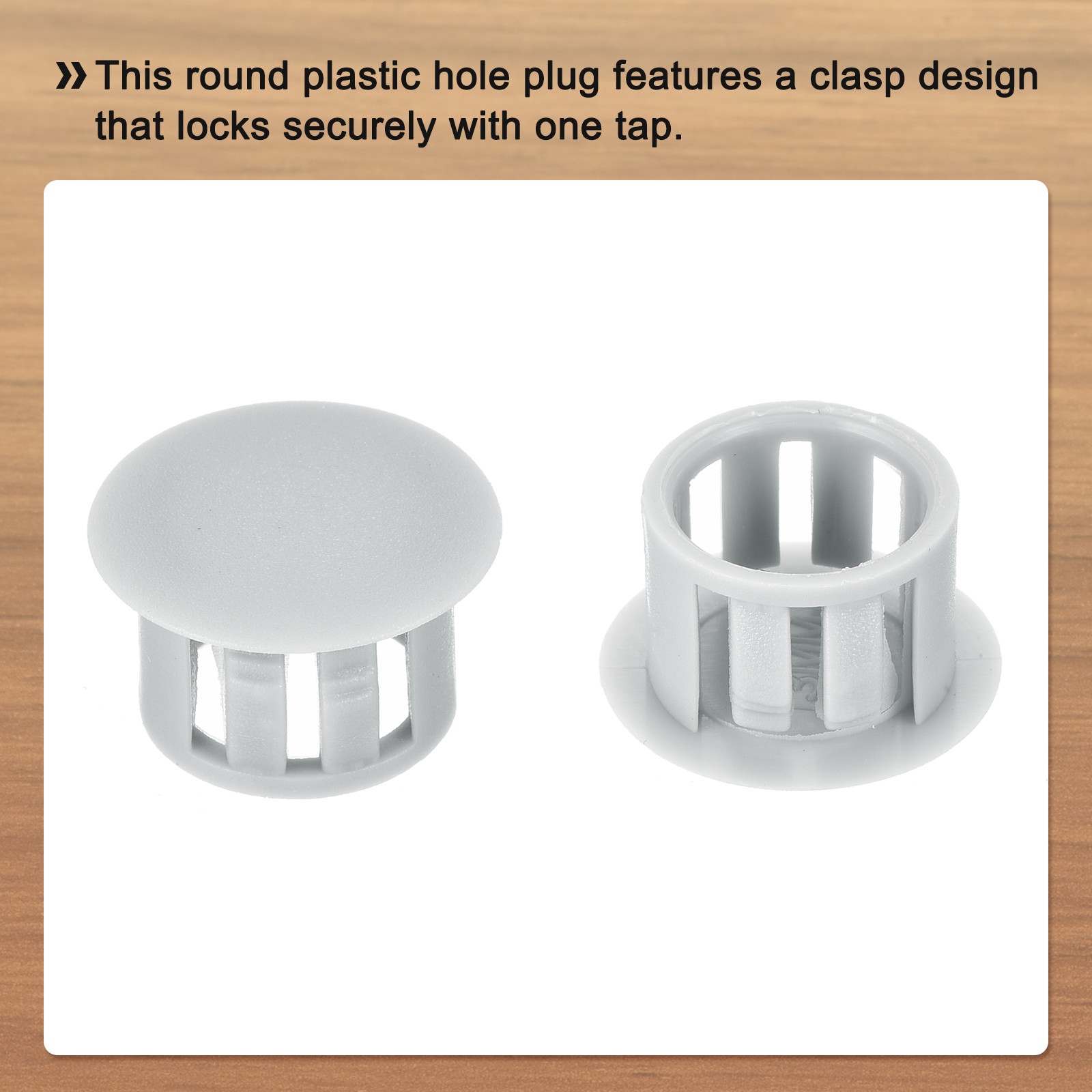 32Pcs 13mm Light Gray Nylon Plastic Round Locking Hole Plugs Insert End Cap