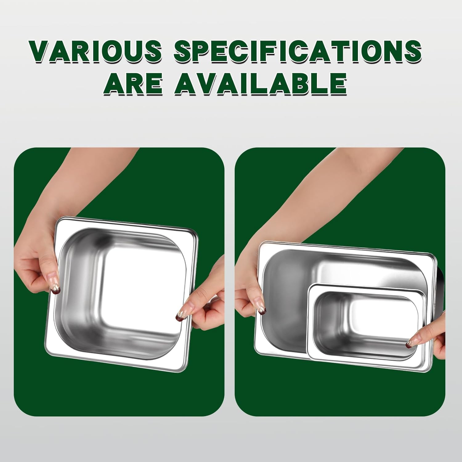 4-Pack 1/9 Size 4″ Deep Stainless Steel Food Pan w/ Lid Steam Table Hotel Pan