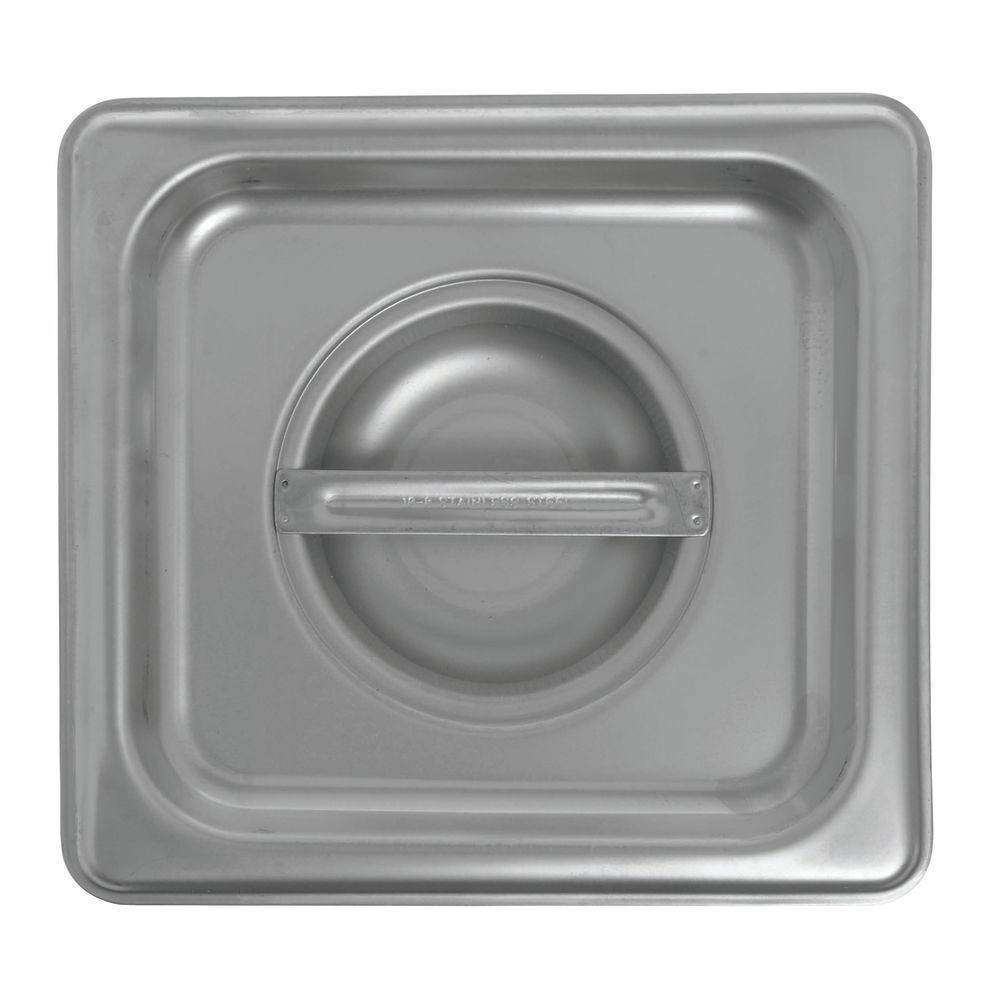 HUBERT Steam Table Pan 1/6 Size Cover24 Gauge Stainless Steel