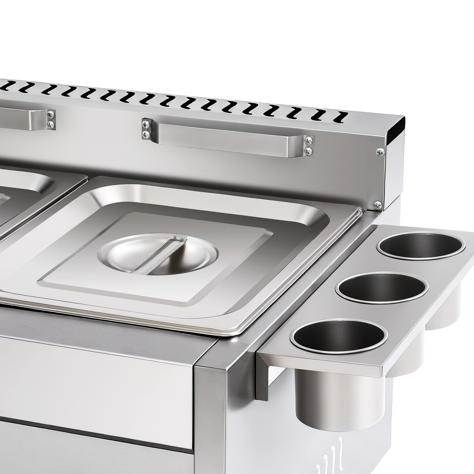 23.74*18.11*13.18″ Silver Commercial Dual Tank Kitchen Deep Fryer W/ Basket& Lid