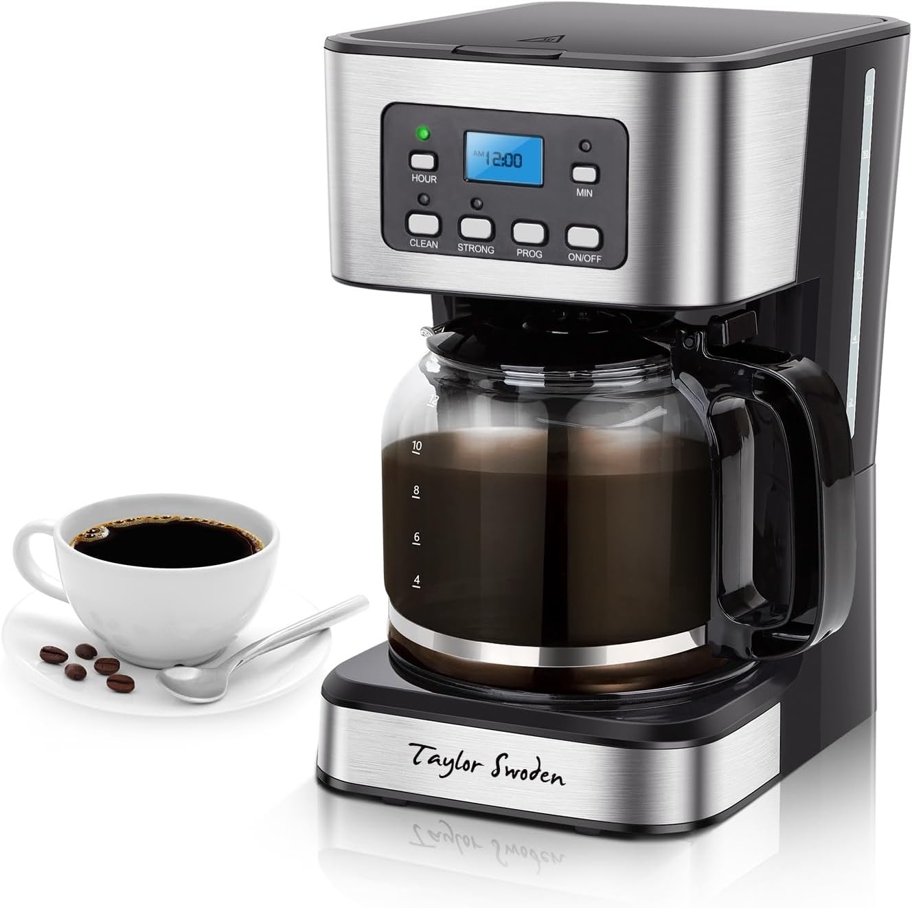 12-Cup Progrmable Coffee Maker, Regular & Strong Brew Drip