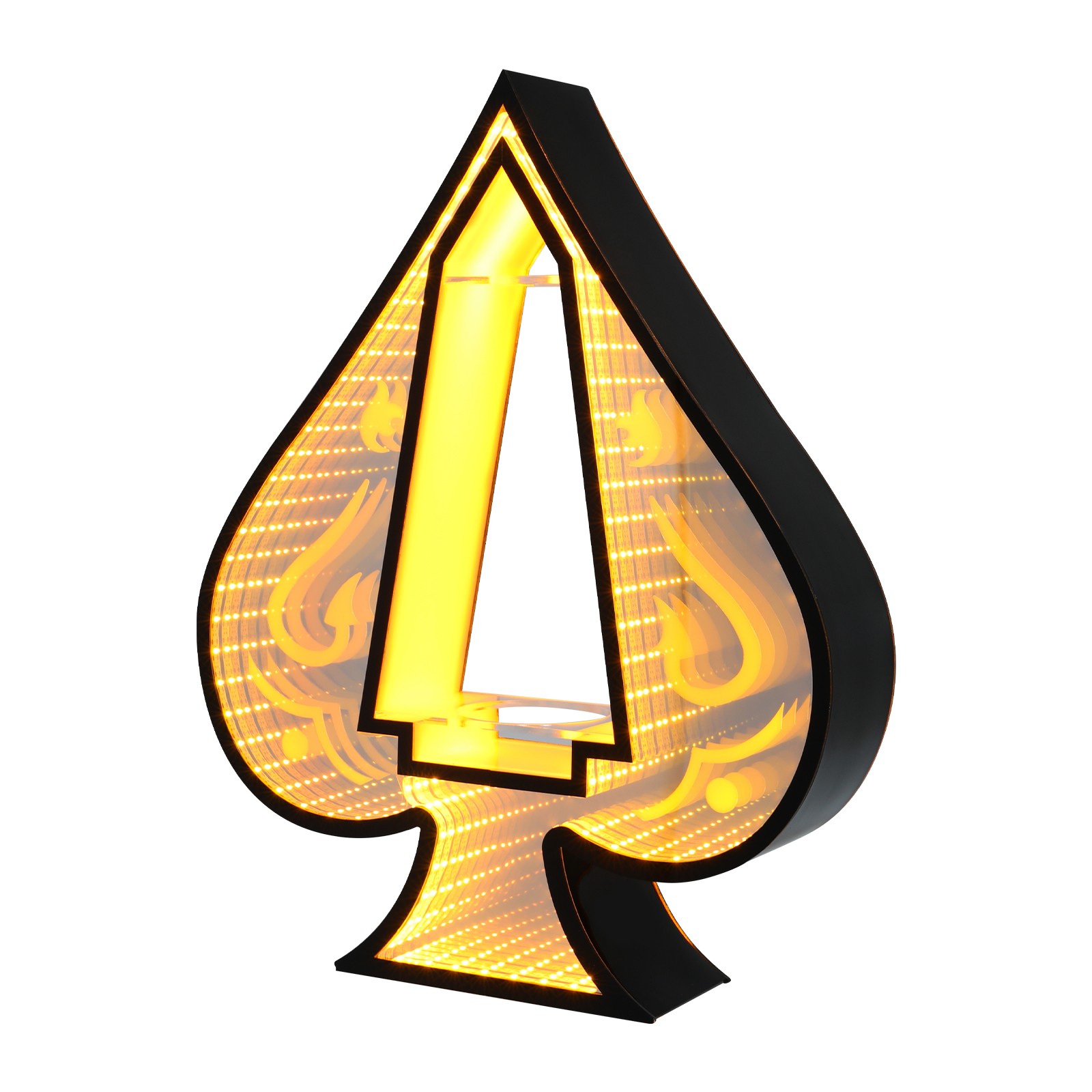 44*11*55cm Yellow Acrylic LED Lighting Wine Bottle Display Rack, Ace of Spades
