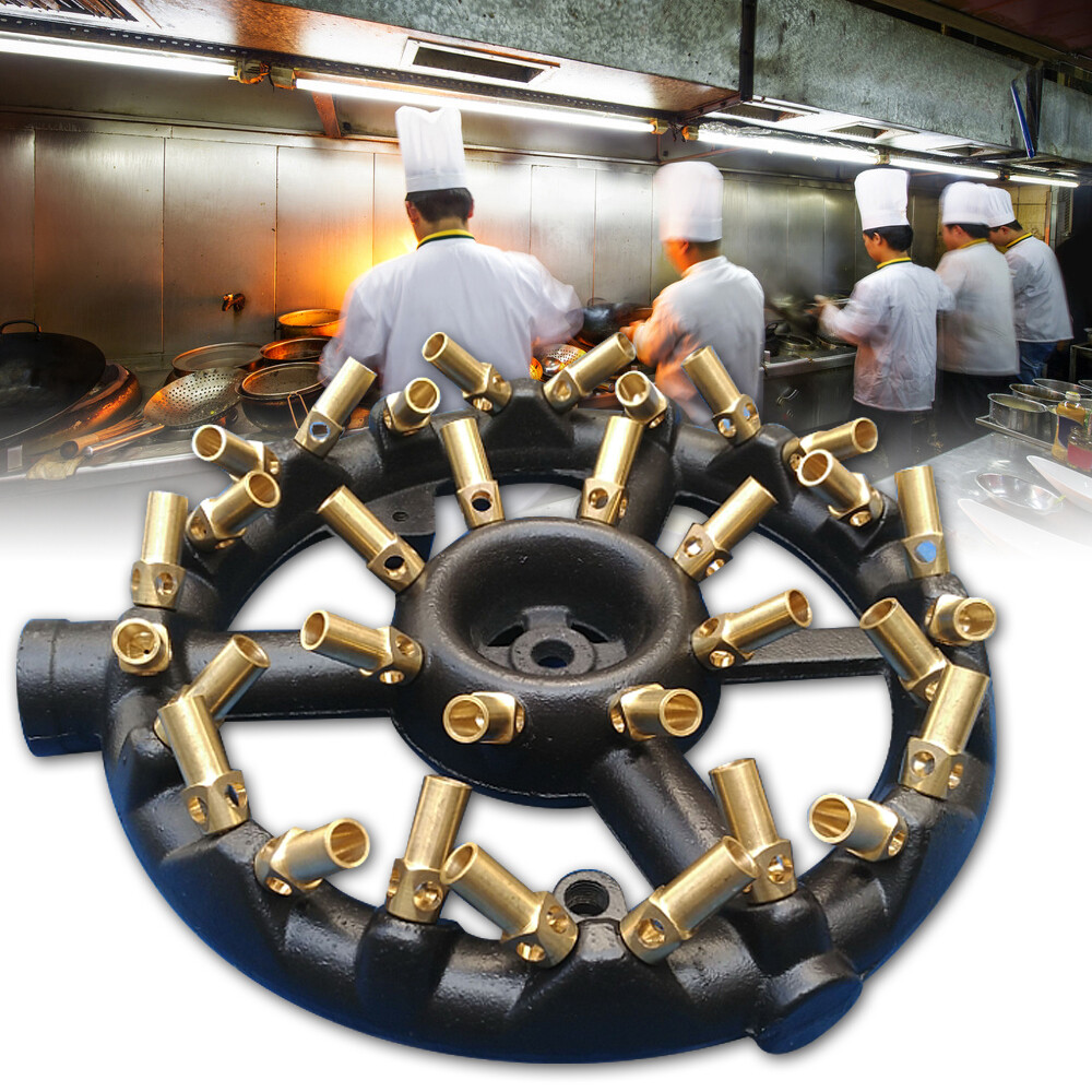 Jet Burner Natural Gas Commercial 32 Tips Cast Iron & Brass Wok Burner