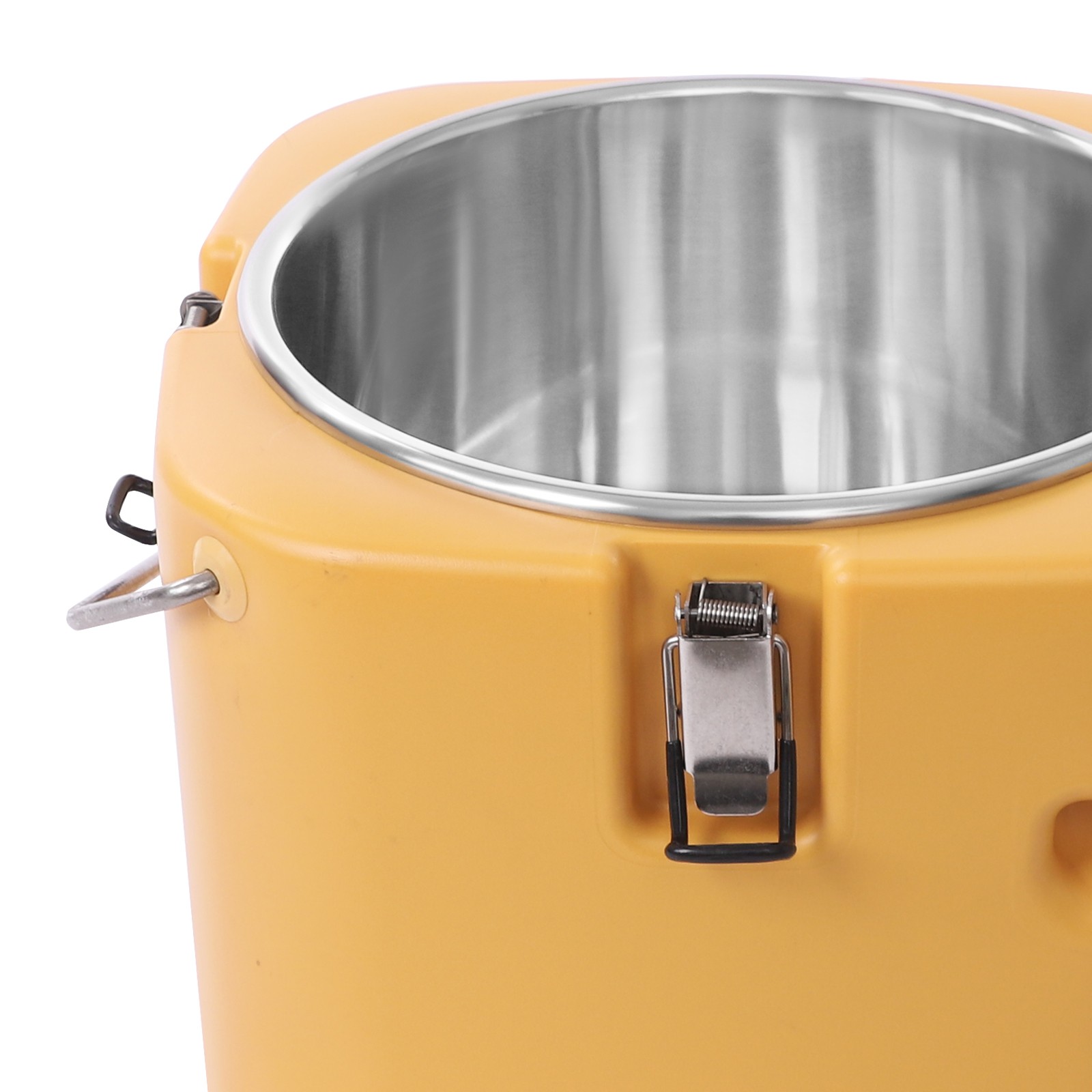 16L Commercial Insulated Soup Container Stainless Steel Portable Ginger Yellow