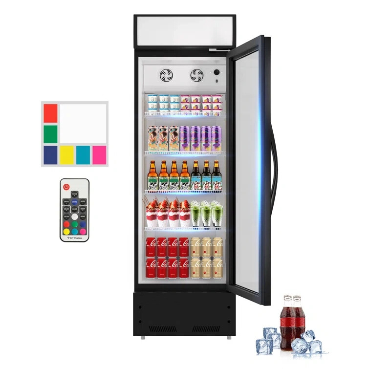 Commercial Glass Door Merchandiser Upright Refrigerator Display Cooler 16.5Cu.Ft