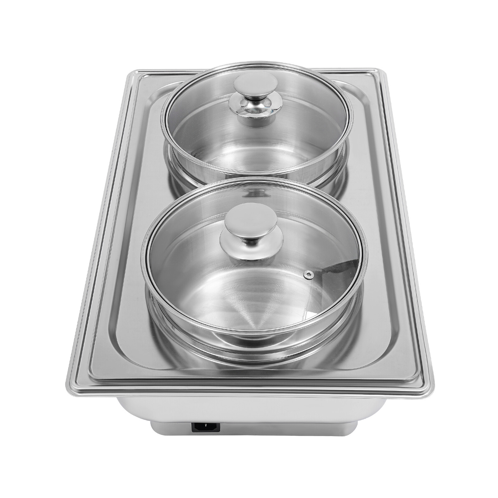 2-Pan Commercial Electric Food Warmer 8L Stainless Steel Food Warmer 95-194??F