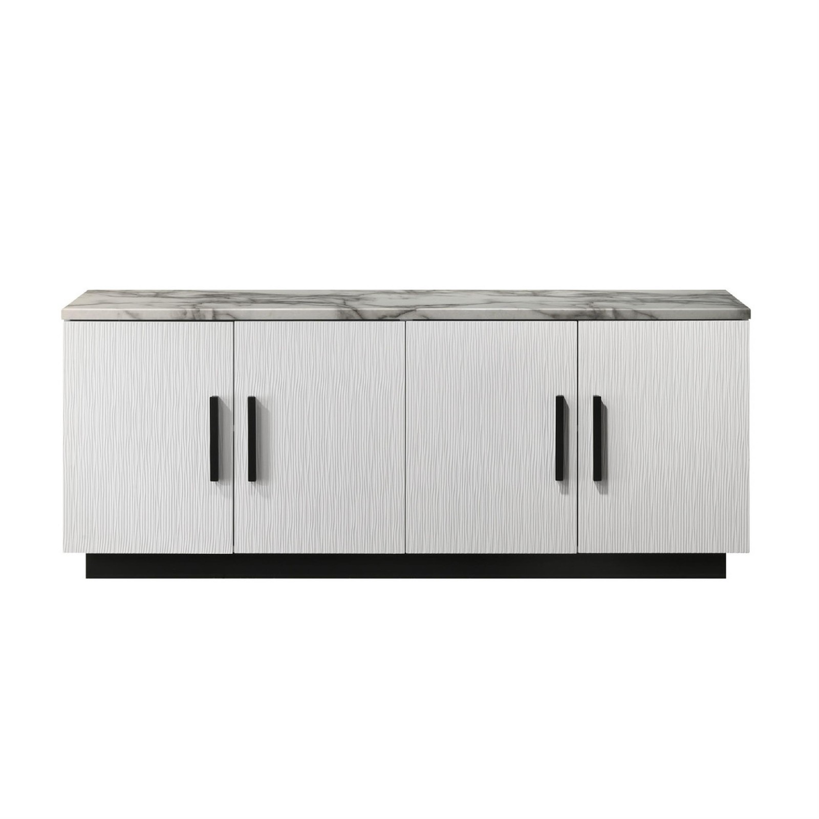 Sda Sideboard Buffet Console- 4 Doors with Adjustable Shelf- White 63 Inch