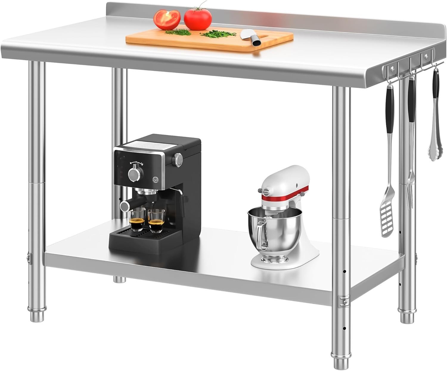 Versatile Stainless Steel Table 48 Inch for Home Kitchen Restaurant and Workshop