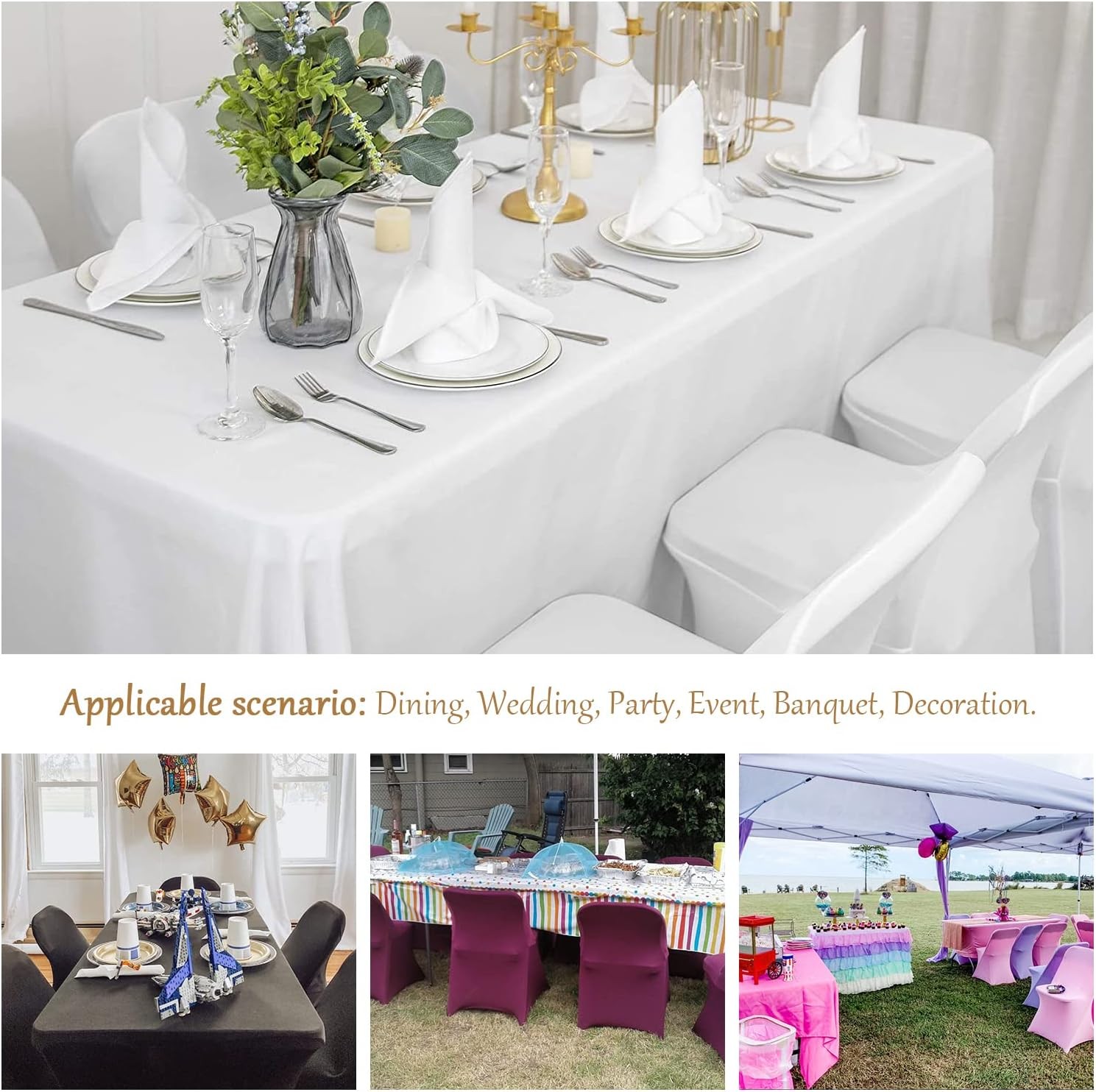 Black Folding Chair Covers, Spandex Folding Chair Covers 10 PCS, Banquet Chair