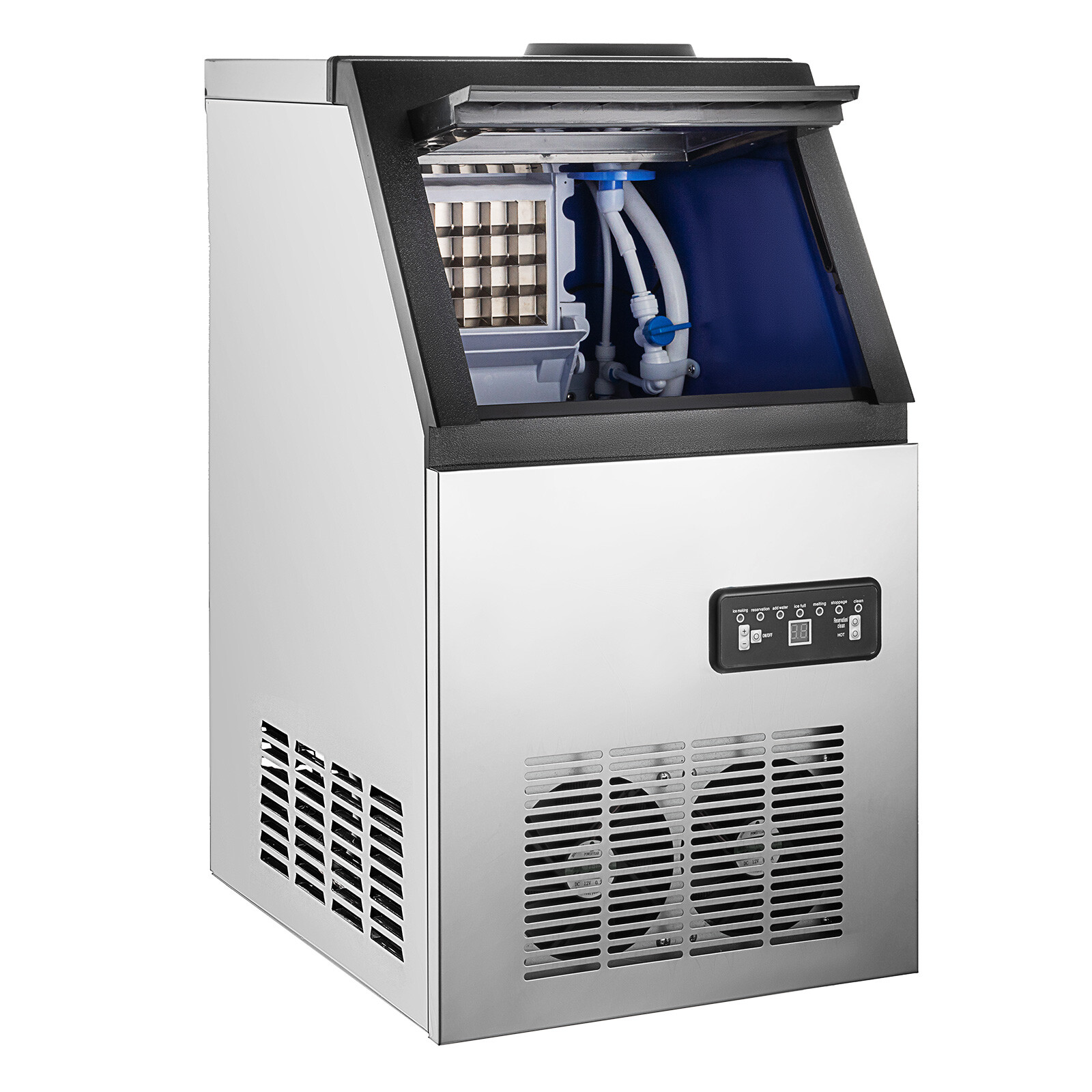 132lbs Built-in Commercial Ice Maker Stainless Steel Freestanding Cube Machine