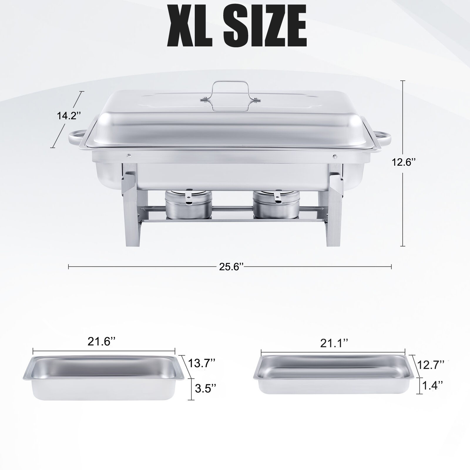 5Pack 8QT Chafing Dish Wedding Buffet 316 Stainless Steel Chafer Full Size