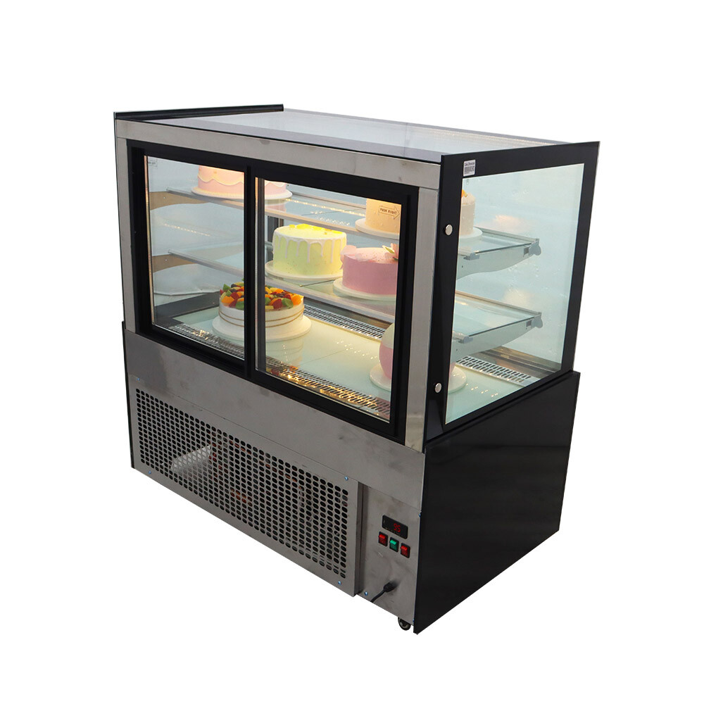 Floor Model Refrigerated Display Case Rear Door Air Cooling Adjustable Rack 220V