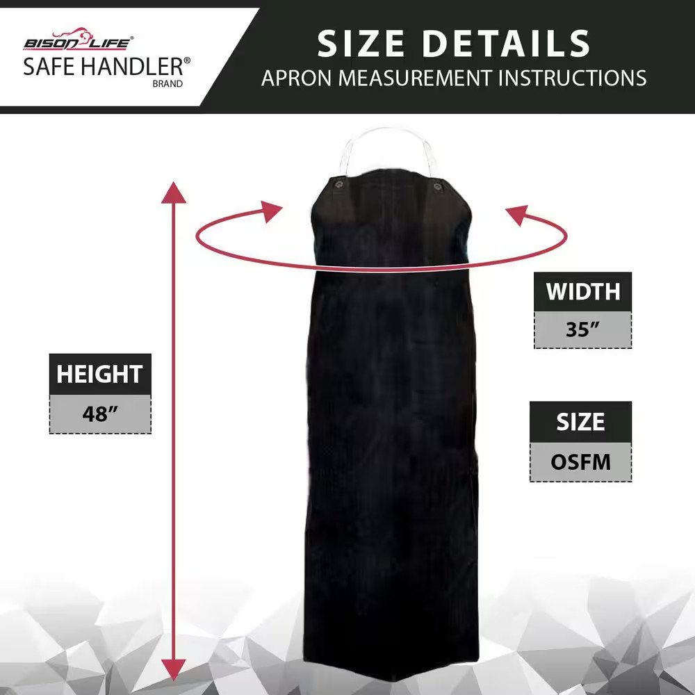 Black Heavy Duty Nitrile Industrial Bib Apron Chemical and Oil Resistant