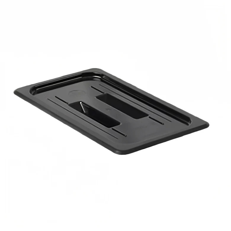 Thunder Group PLPA7130CBK 1/3 Size Black Polycarbonate Solid Food Pan Cover- 12