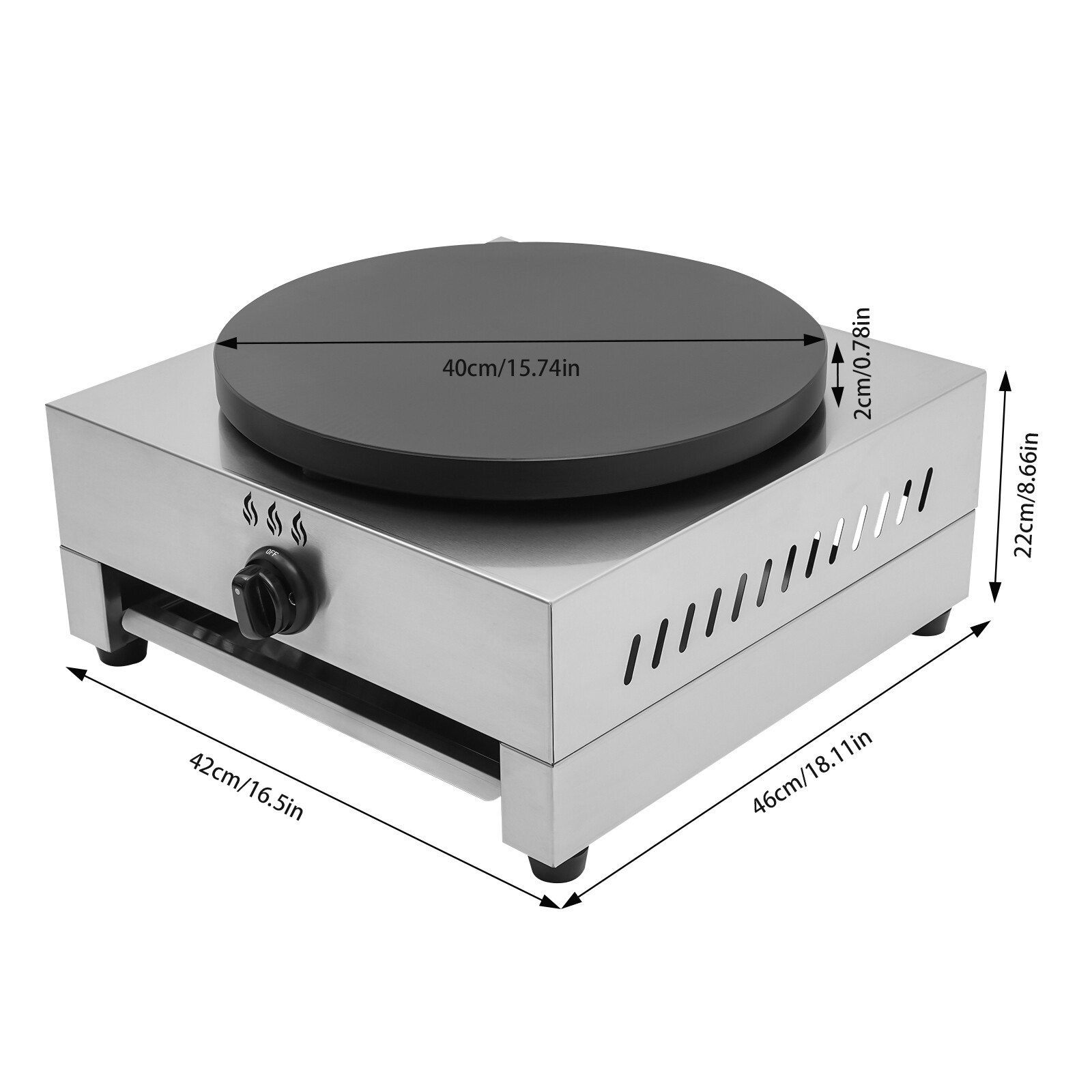 Commercial Crepe Maker Machine, Pancake Big Hotplate, Gas Pancake Cooker