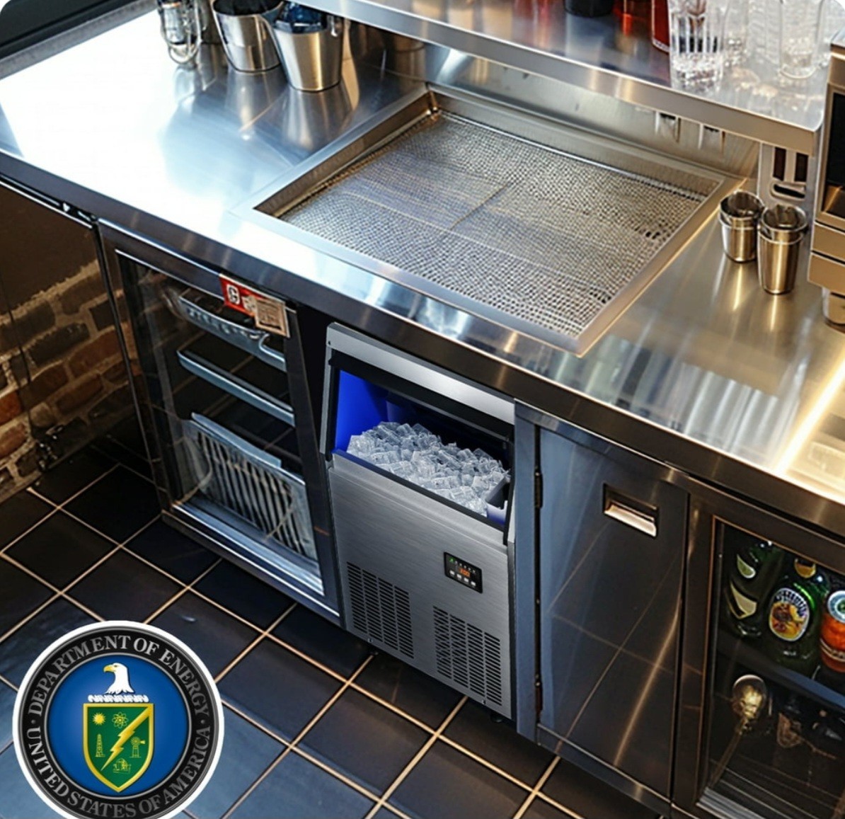 100lb/24H Commercial Ice Maker Under Counter Ice Machine w/ 34lb Ice Bin