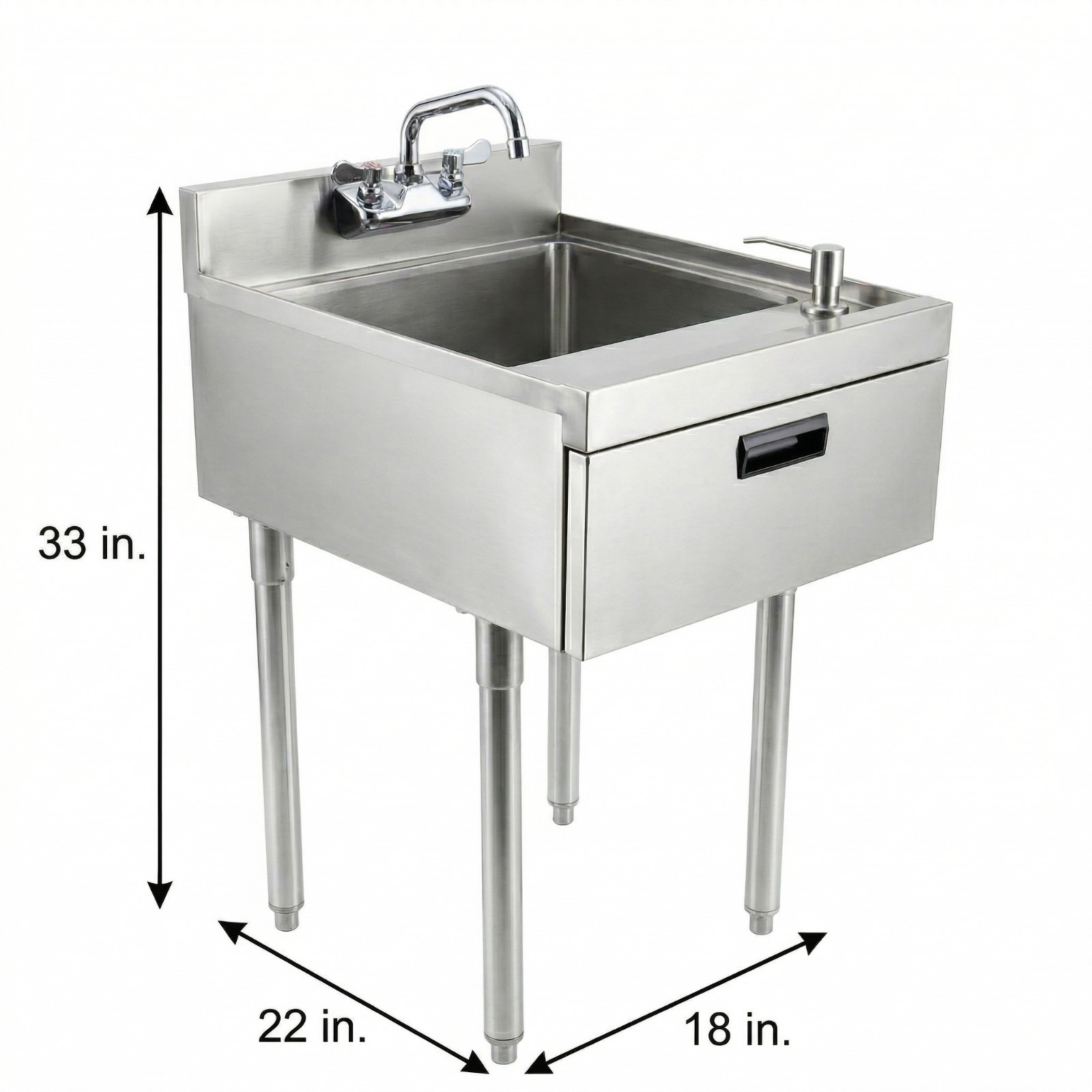 22 in. x 18 in. Underbar Hand Sink with Soap and Towel Dispenser
