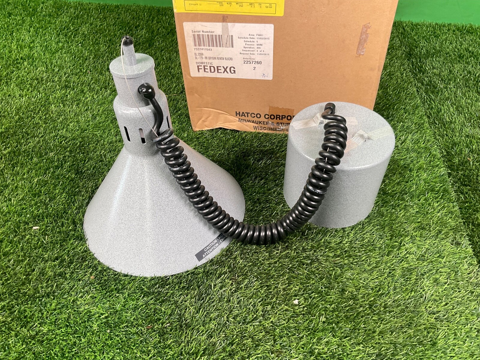 Brand New BNIB RETRACTABLE Hatco DL-775-RR Heat Lamp Granite Grey
