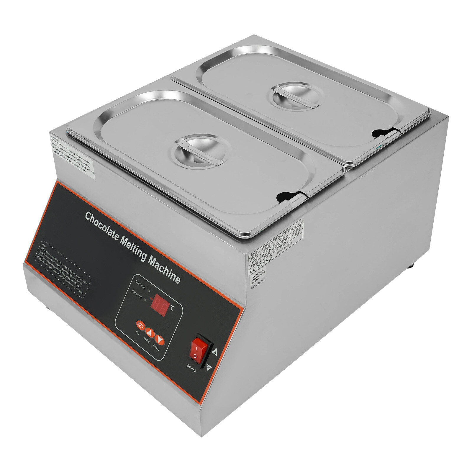 2-Pots Chocolate Melting Machine Chocolate Melting Pot Electric Chocolate Melter