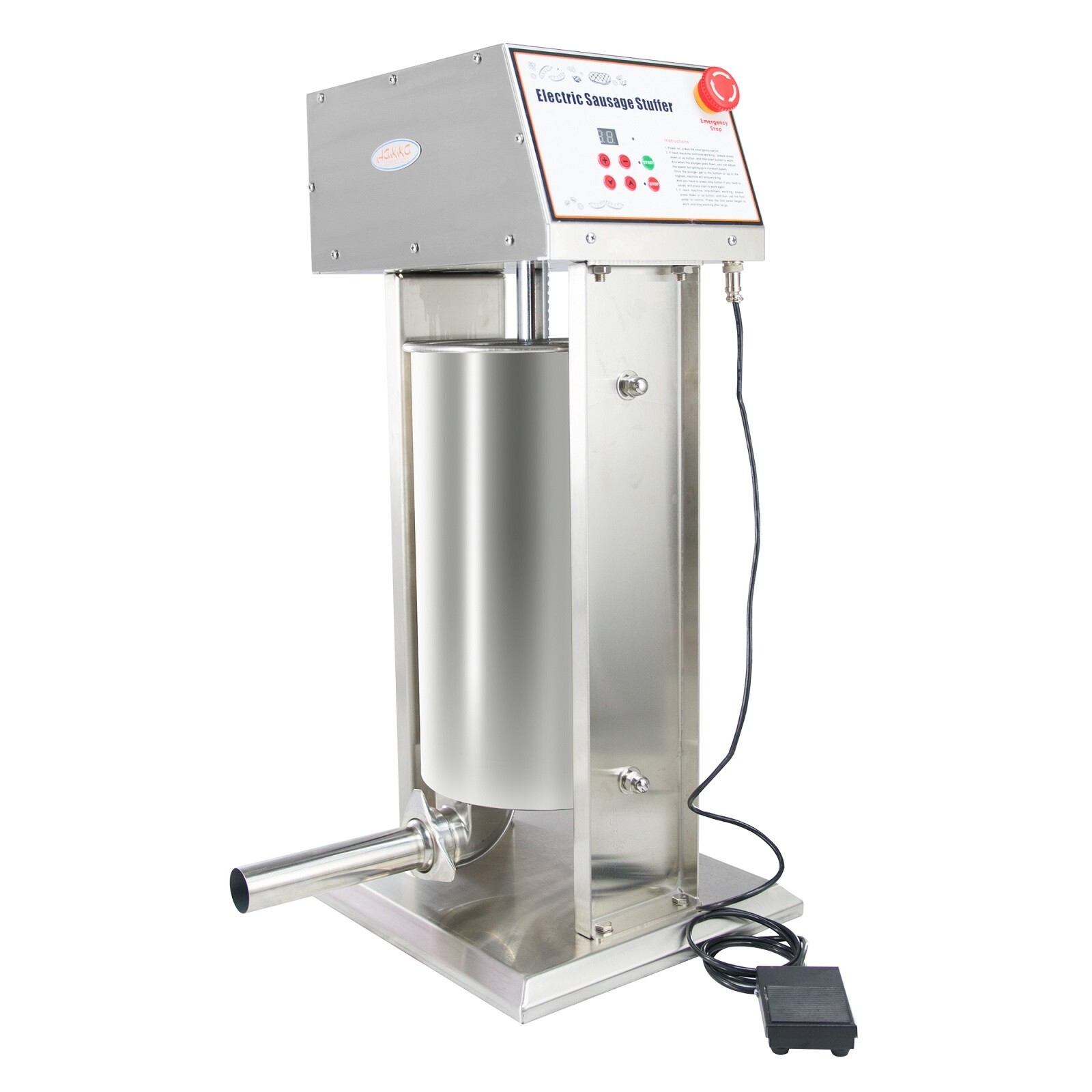 Hakka 22LBS 10L Electric Sausage Stuffer 2 Speed Commerical Meat Filler Maker