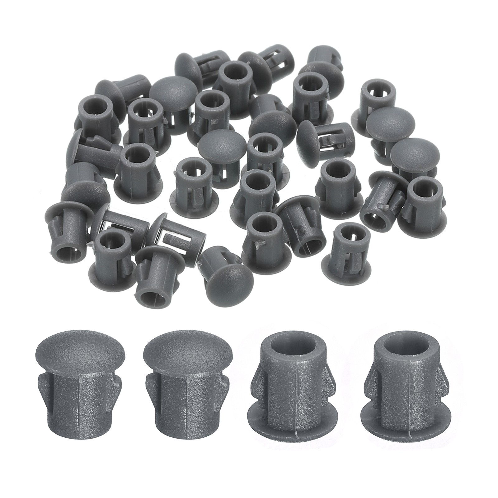 38Pcs 5mm(3/16″) Flush Type Panel Round Snap in Fastener, Gray