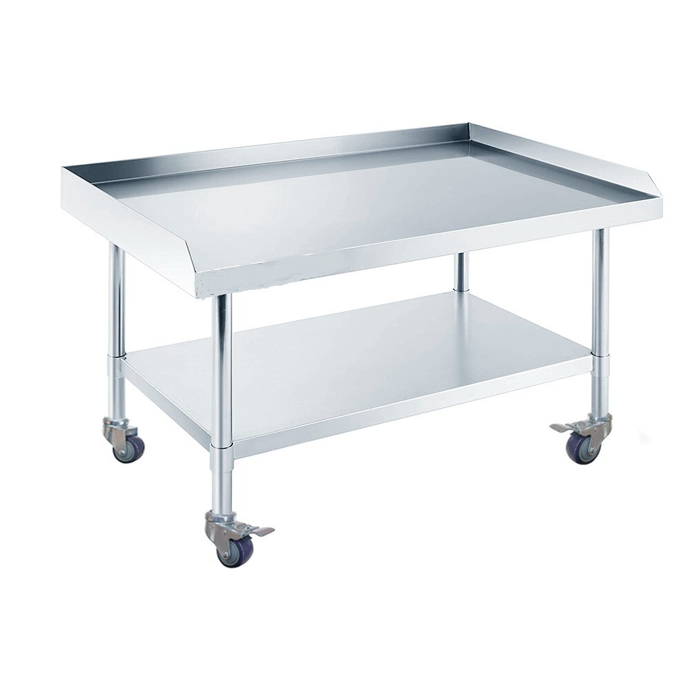 Stainless Steel Equipment Grill Stand Table 30″x60″ with Casters
