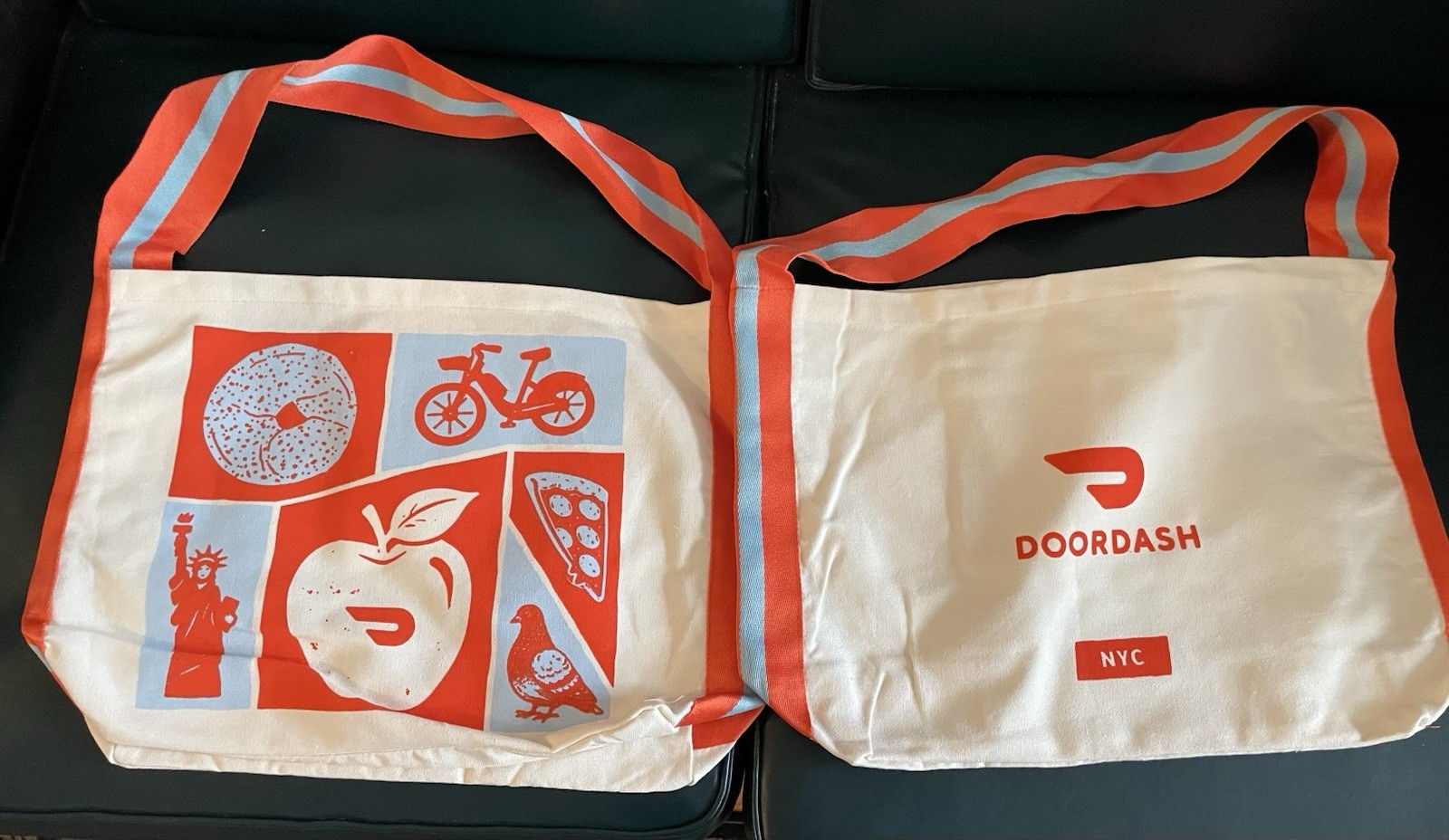 DoorDash Exclusive NYC Sling Shoulder Grocery Bag (Non-Insulated) Lot Of 2