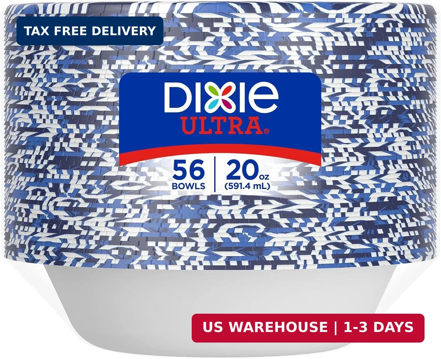 Dixie Ultra, Large Paper Bowls, 20 Oz, 56 Count, Microwave Safe, Compostable, Di