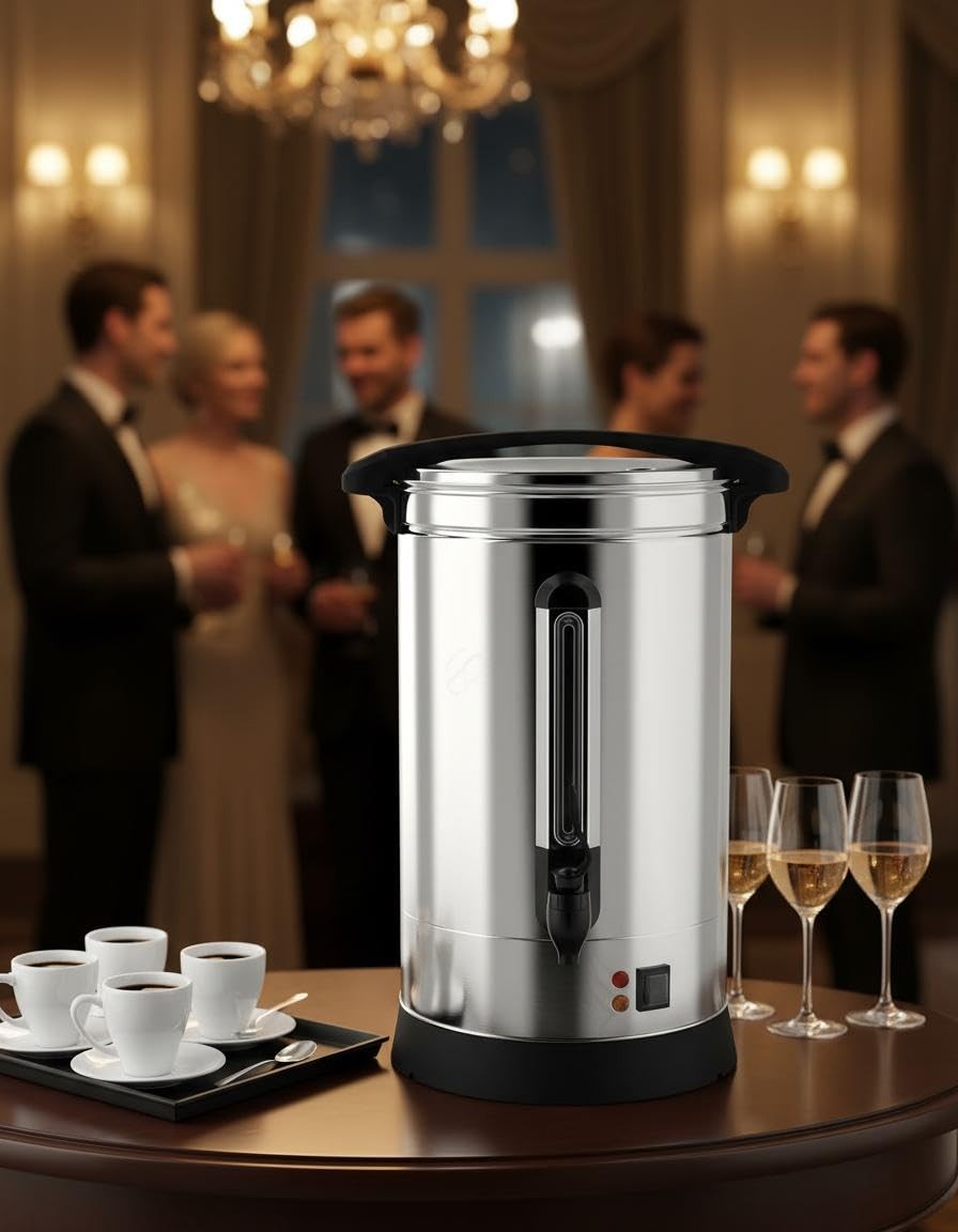 TROPOW 100 Cups Coffee Urn – 14L Commercial Coffee Maker with Hot Beverage Dispe