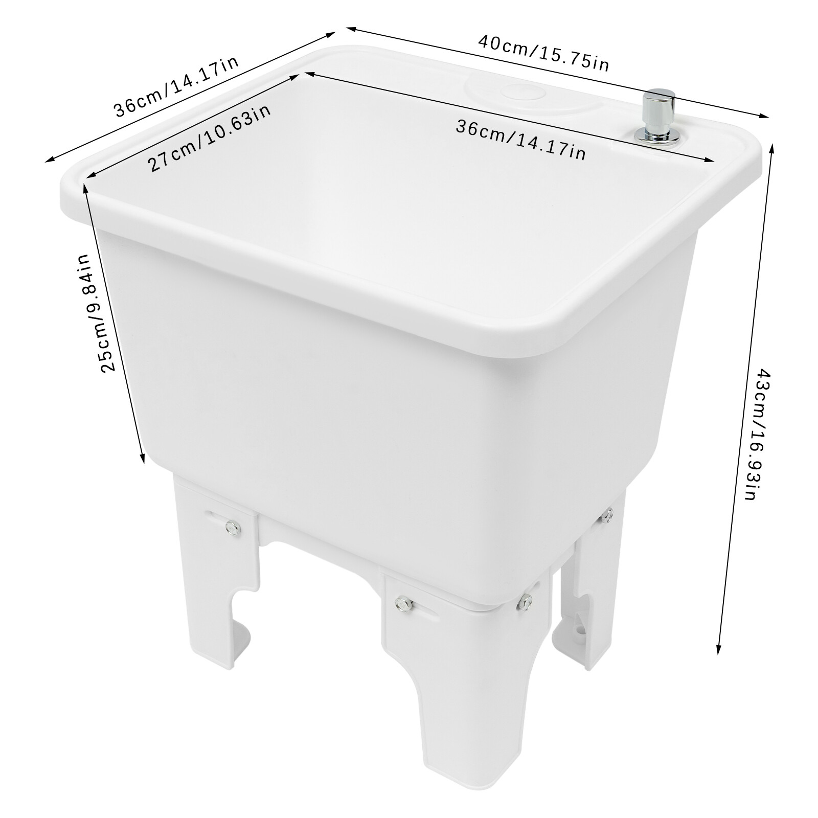 Mop Sink Service Basin Plastic Mop Sink Freestanding Sink 15.7″ x 14″ x 16.9″