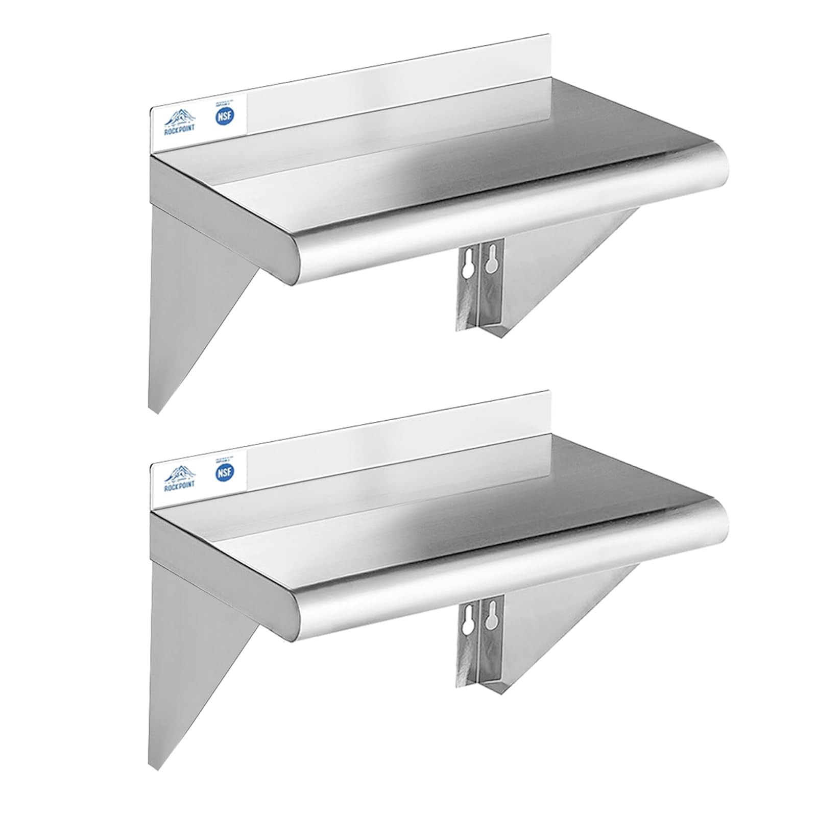Stainless Steel Shelf 10 x 16 Inches 190lb, 2 Pack NSF Metal Commercial Shelv…