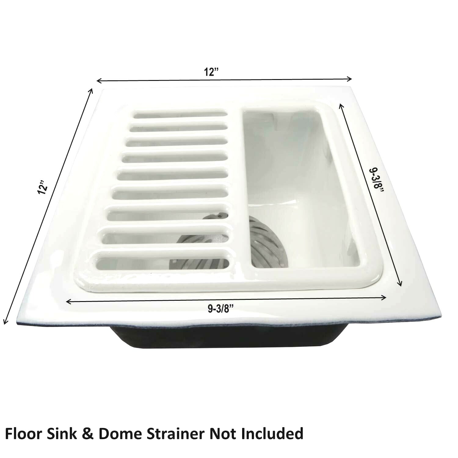 GSW Floor Sink Top Grate with Ceramic Surface FS-T3/4 SIZE, 9-⅜” x 9-⅜” x 1-¼”