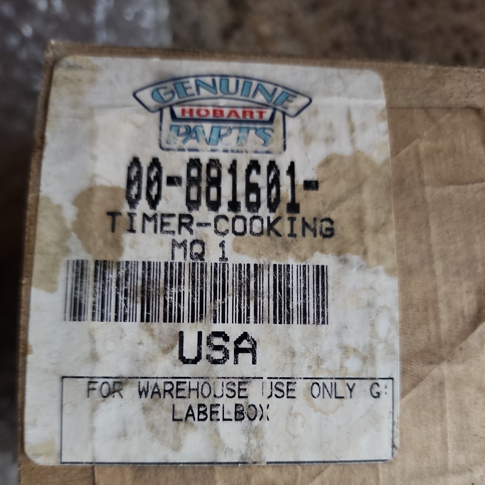 HOBART/ VULCAN HART 00-881601 TIMER 60 minute 120 volt NEW