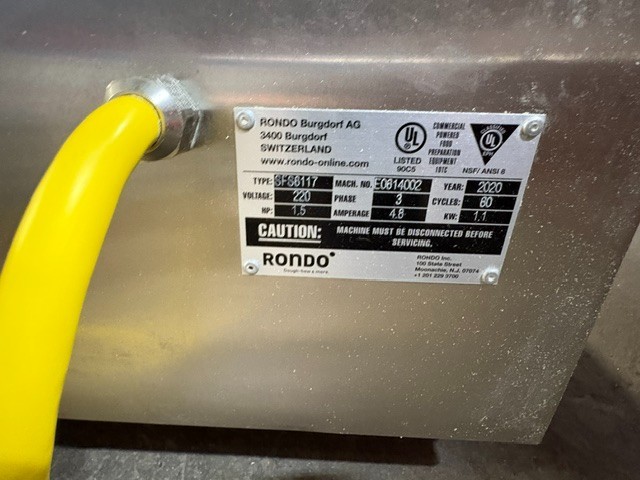 Rondo SFS6117 Automatic Reversible Dough Sheeter