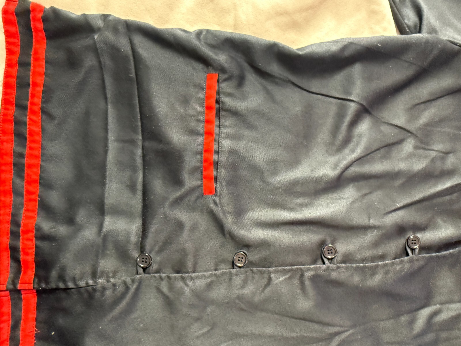 Unbranded Chefs Black Red Short Sleeve Button Up Jacket Coat Size Medium