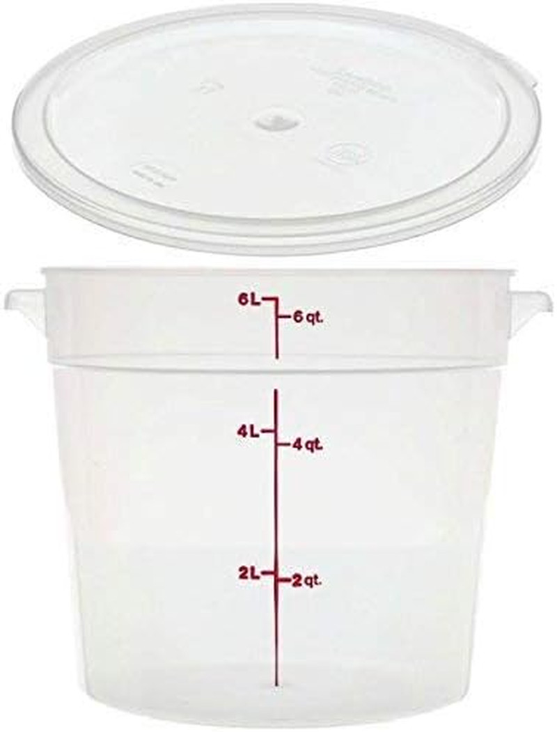 Cambro RFS6PP190 Camwear 6-Quart round Food Storage Container with Lid
