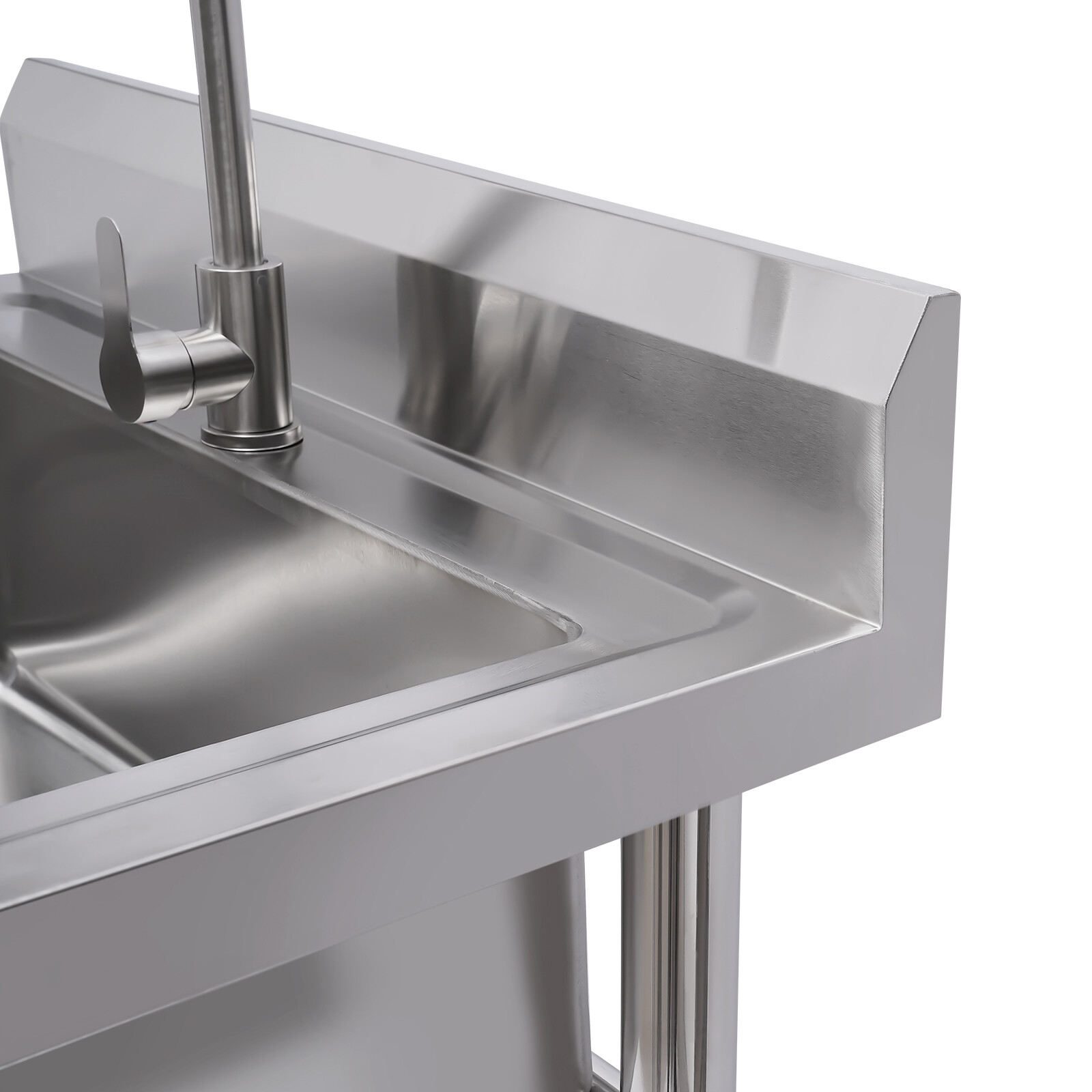 Kitchen Sink Stainless Steel Commercial 1 Compartment Utility Sink With Faucet