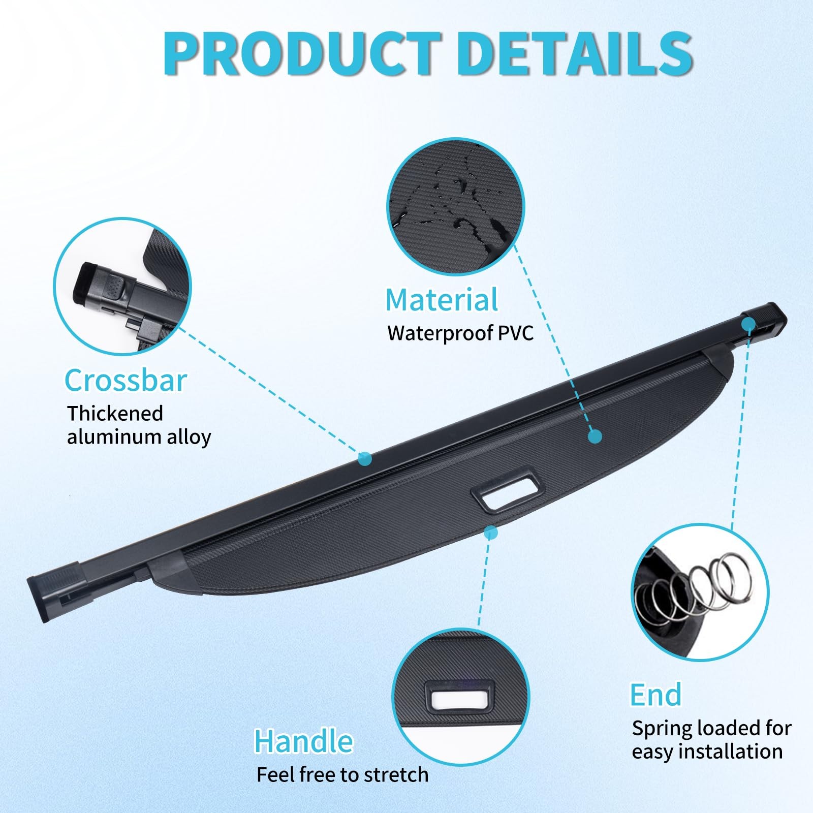 Retractable Cargo Cover Kia Sorento 2021-2025 Carbon Fiber Privacy Shade