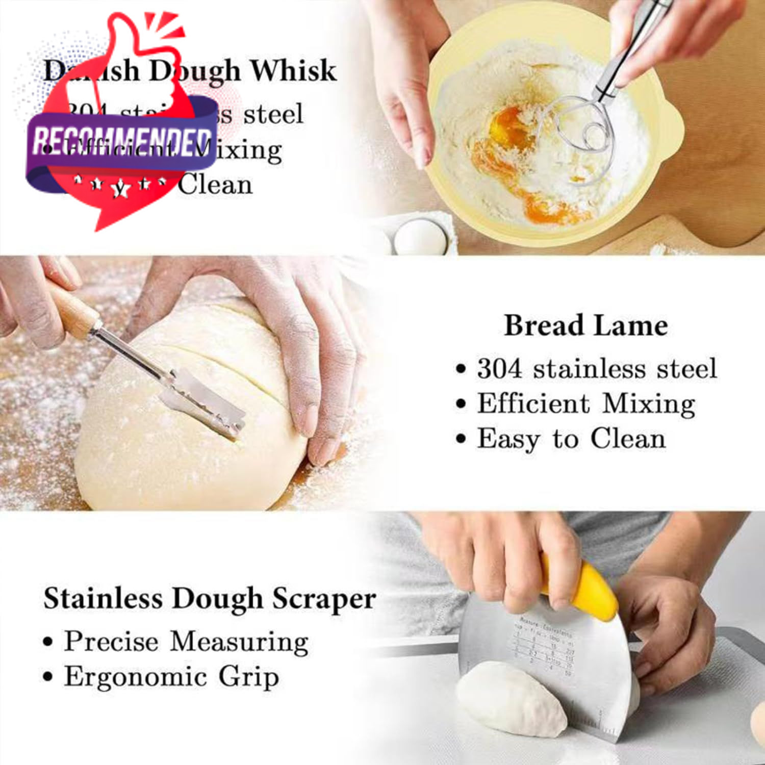 Silicone Bread Proofing Basket Set – 12-piece All-in-one Kit With Oval & Round