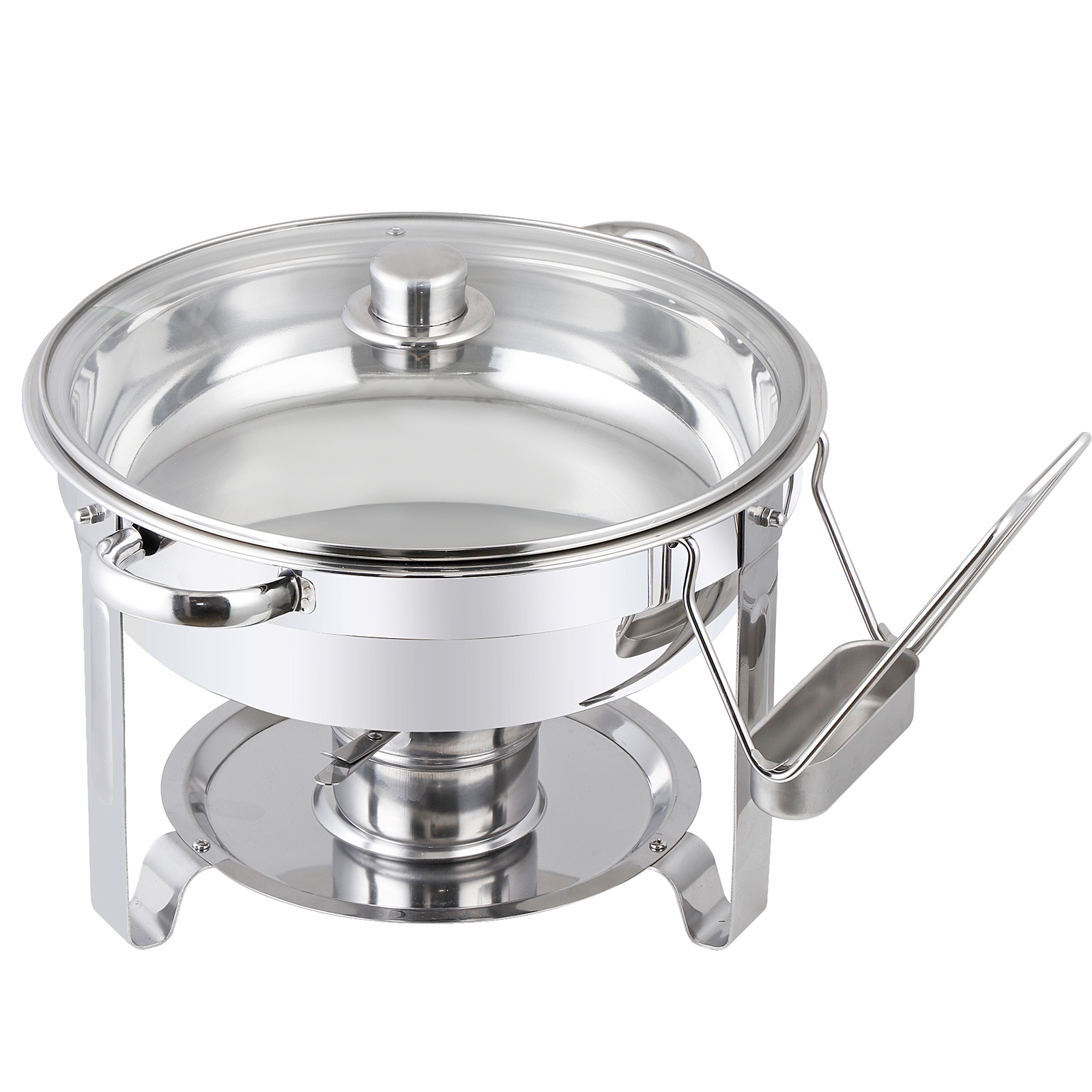 2 PCS 5 Qt Stainless Steel Round Chafing Dishes Buffet Warmer Set with Lid