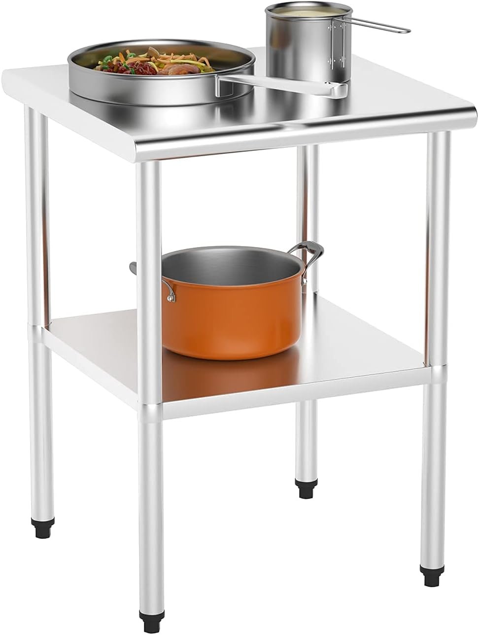 24» x 24» Stainless Steel Table for Prep & Work with UnderShelf for Kitchen