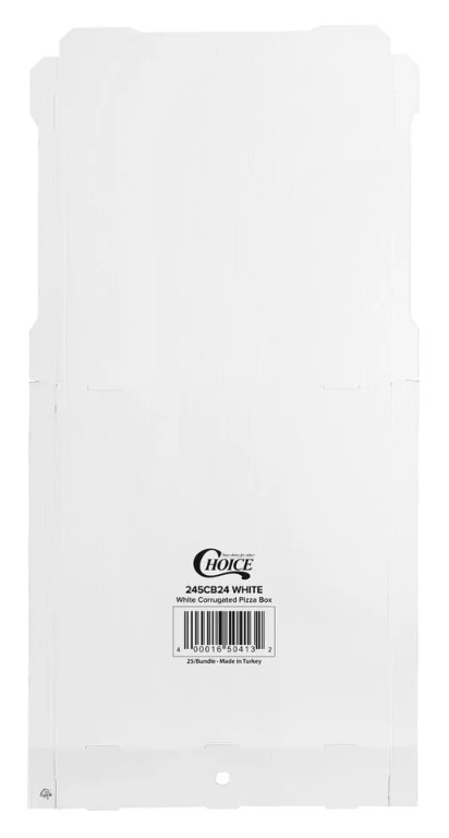 24″ x 24″ x 2″ White Customizable Corrugated Pizza Boxes – 25 Pack