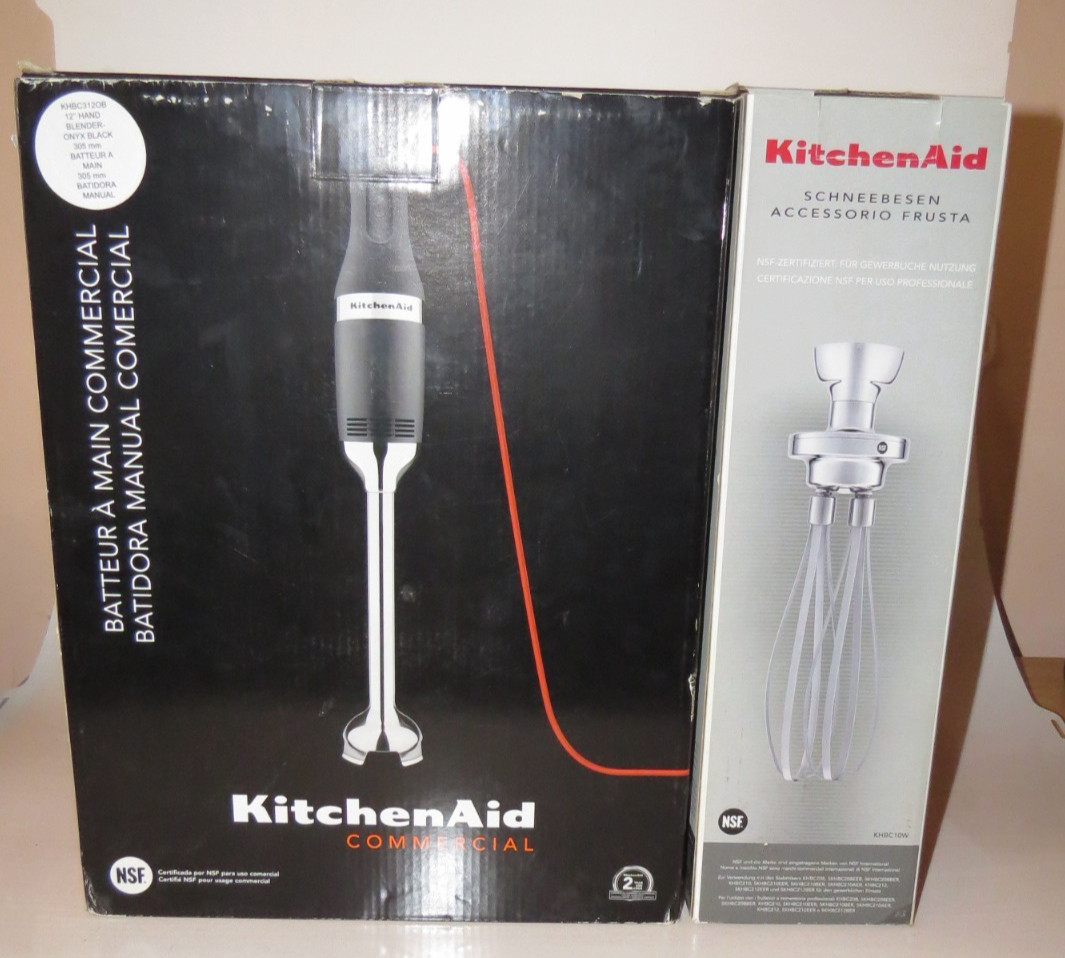 KitchenAid Commercial 12″ Hand Blender KHBC312OB & 10″ Whisk Attachment KHBC10W