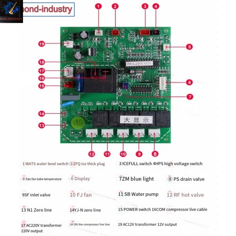 Ice machine computer board ice machine general control board large display board