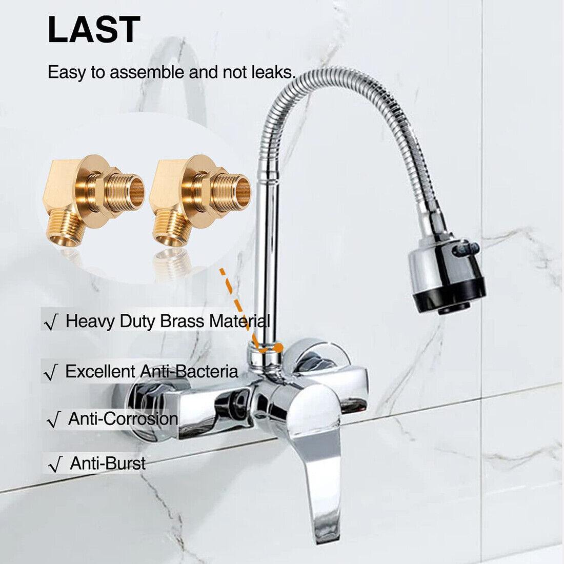 For TS Brass B-0230-K Installation Kit Wall Mount Faucet 1/2″ NPT Short Elbow
