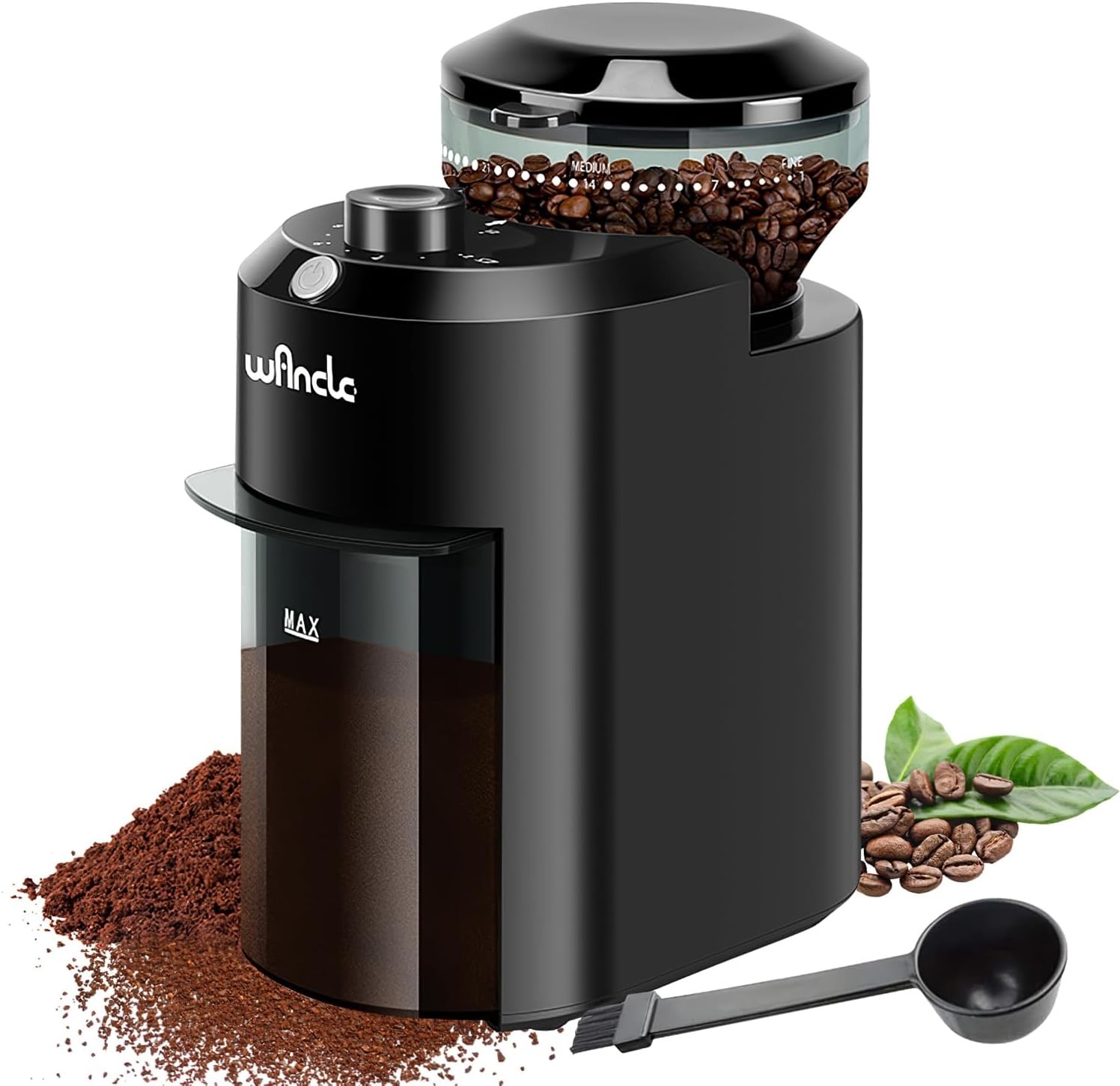 Wancle Electric Burr Coffee Grinder – Adjustable with 28 Precise Grind Settings