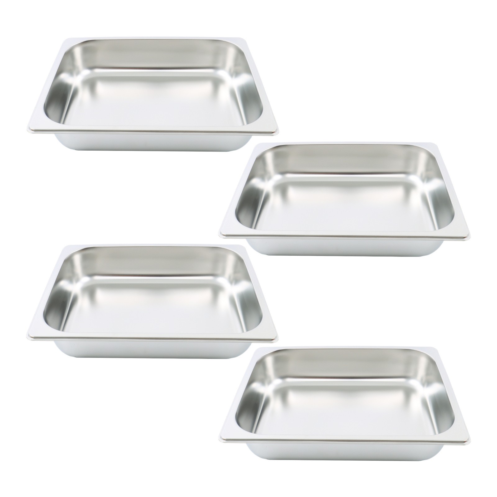4 Pack Hotel Pans Half Size 2.5″ Deep 1/2 Size Stainless Steel Steam Table