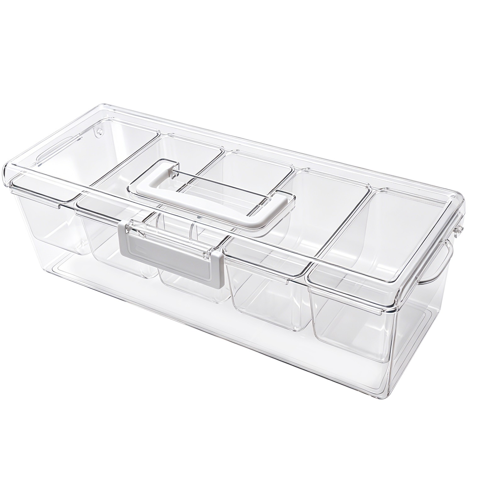 VEVOR 5 Compartment Chilled Condiment Server Caddy Ice Cooled Serving Container